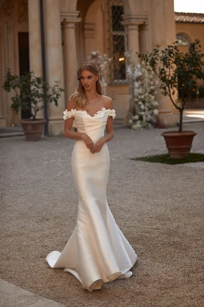 Robe de mariée Luciana Milla Nova coupe sirène ivoire en mikado
