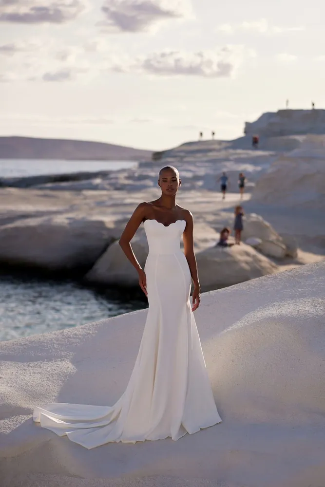 robe de mariée sirène bustier ondulé monroe eva lendel proche d'aix en provence