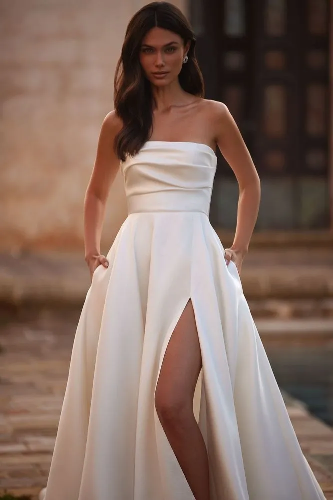 Robe de mariée Arcada Milla Nova coupe A-line en mikado