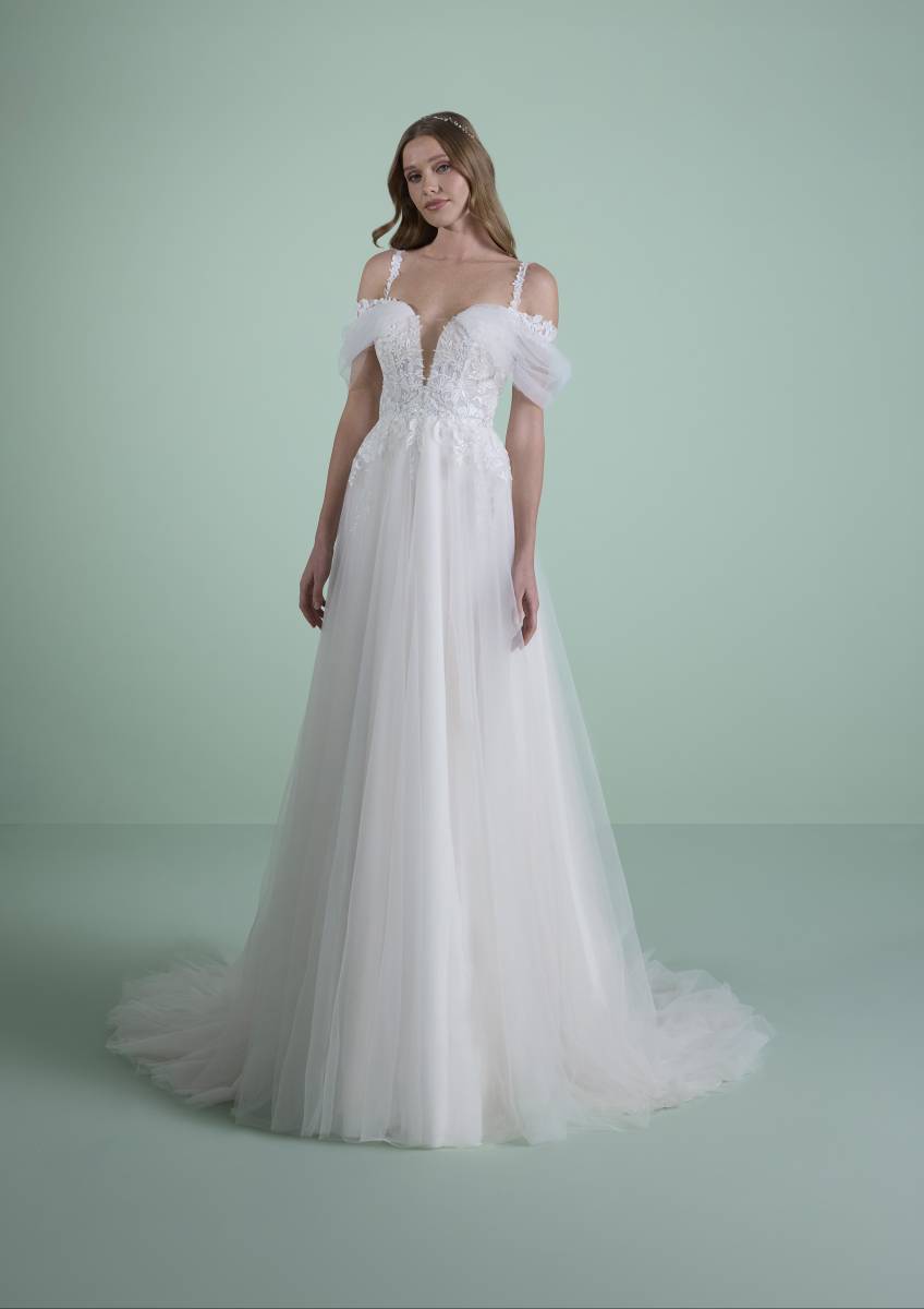 Robe de mariée SINOE corsage cœur broderies perles boutique mariage Marseille Soniab