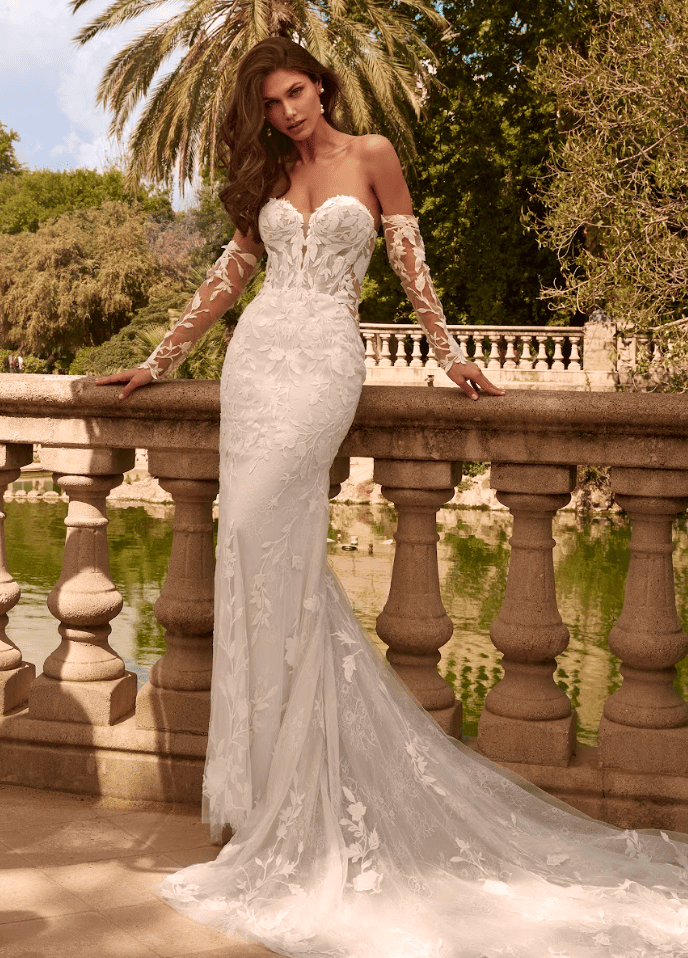 robe de mariée sirène bustier manches longues amovibles annika proche de toulon