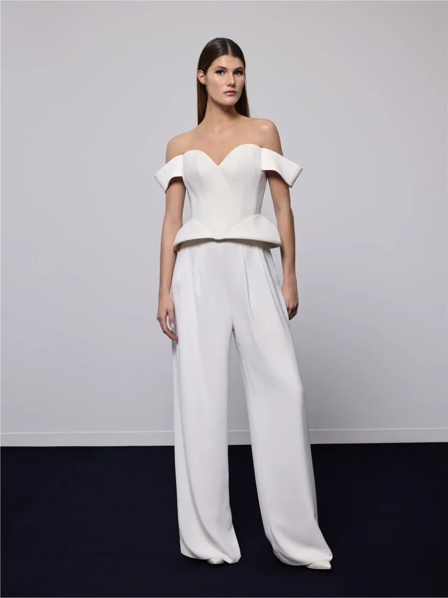 pantalon de mariée en crêpe pour cérémonie civile brulia pronovias marseille