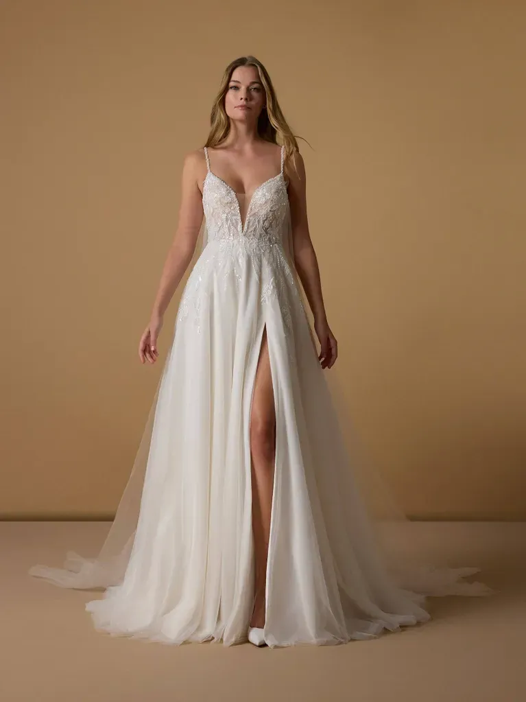 Robe de mariée MELI dos croisé bretelles bijoux Marseille Soniab essayage personnalisé