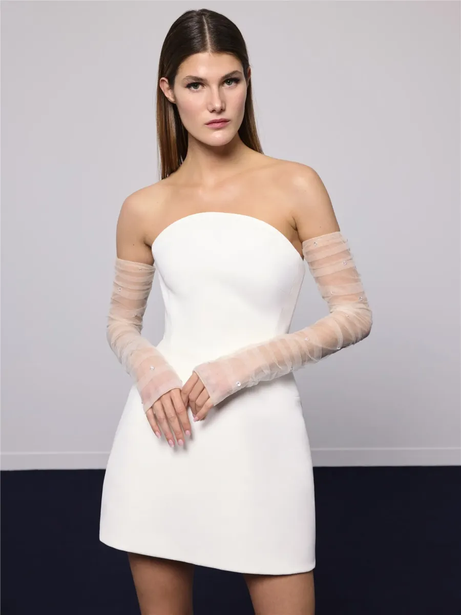 robe de mariée courte mariage civil en crêpe nante pronovias marseille